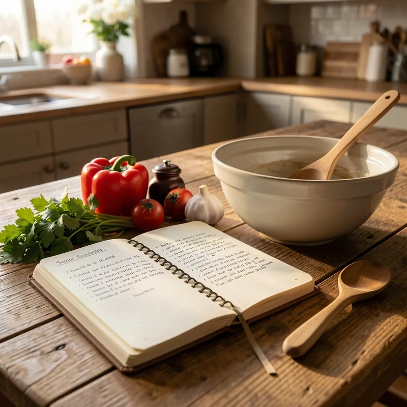 Table familiale dressée avec un plat mijoté fumant, des assiettes et des mains qui se servent